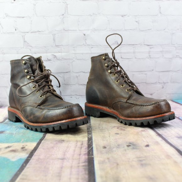 LL BEAN Chippewa Work Boots Vibram Sole Size 9.5 D - Picture 3 of 10